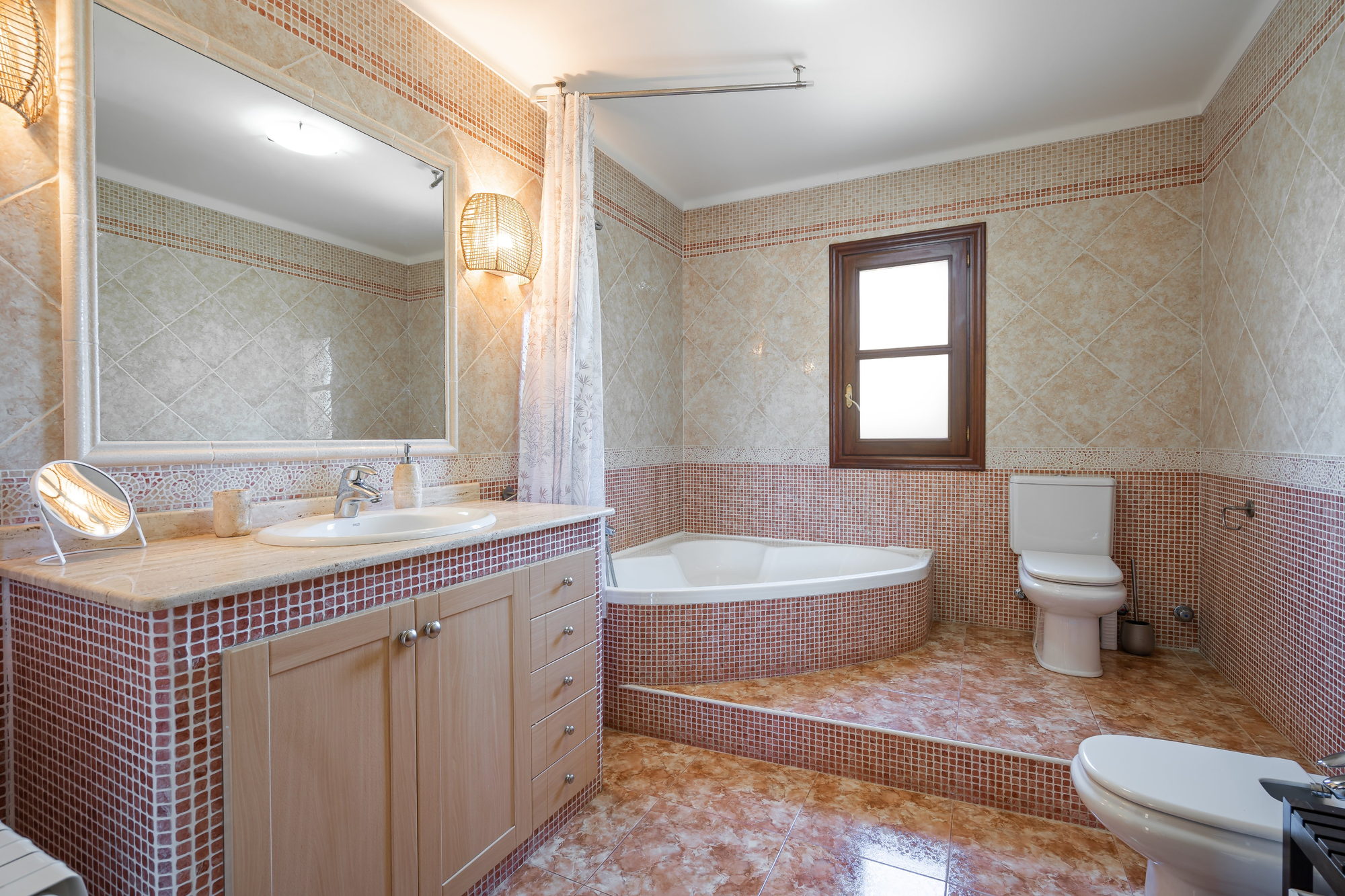 Upstairs bathroom with a bathtub
